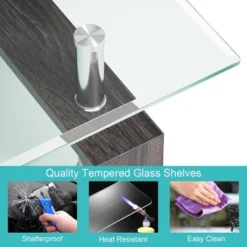 Costway Rectangle Glass Coffee Table Metal Legs End Table Livingroom WhiteBlackCoffeeNature -Baxton Studio Shop GUEST 6742e173 f618 490c 80c5 9efb3fa7856c