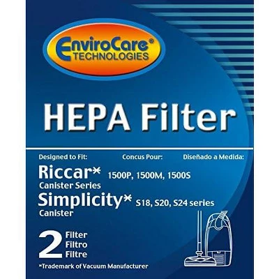 Riccar: RF15, 1500P, 1500M, 1800S And Simplicity: S24, S20, S18 HEPA Vacuum Cleaner Filter 2 Filters 1 Riccar: RF15, 1500P, 1500M, 1800S And Simplicity: S24, S20, S18 HEPA Vacuum Cleaner Filter 2 Filters