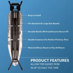 Bartnelli Cotton 54"x15" Ironing Board Cover, Scorch-Resistant, Park & Turbo Zone -Baxton Studio Shop GUEST 67700ccb 6436 4098 8265 04541569d695
