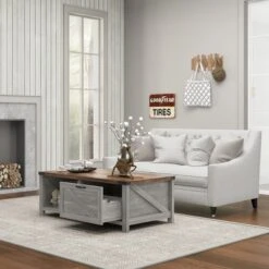 HOMCOM Farmhouse Coffee Table With Storage Drawer And Open Shelf, Rustic Coffee Table For Living Room 13 HOMCOM Farmhouse Coffee Table With Storage Drawer And Open Shelf, Rustic Coffee Table For Living Room -Baxton Studio Shop GUEST 67796e10 ff4f 40ce a123 d8a8a3dbfe89