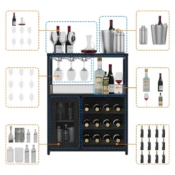 3-Tier Wine Bar Cabinet With Detachable Wine Rack And Drawer -Baxton Studio Shop GUEST 67a7fb5f 4e2c 4c8e 8d58 2b514d2ed87a