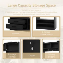 TIRAMISUBEST 4-in-1 Detachable Hall Tree With Storage And 7 Hooks - Black Entryway Organizer With Storage -Baxton Studio Shop GUEST 67c37ddf a644 4bdb a48e e90795bc21be