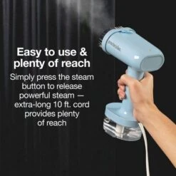 Proctor Silex Compact 2 In 1 Steamer/Iron: Handheld Garment Steamer For Clothes, 1200W, 7 Min Steam, 120ml Tank, Blue -Baxton Studio Shop GUEST 67c417bc 03cc 4c84 af24 9e661fa19fb2