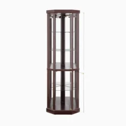 YOOCOZZ Corner Lighted Curio Cabinet Glass Display Case With Light For Living Room Antique Collection Wine Bar Glass Storage -Baxton Studio Shop GUEST 67fb0a8b 05ec 4364 87c9 a1efaa2e6e26