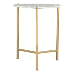 Heron Side Table White/Gold - ZM Home