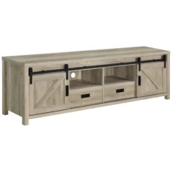 Madra Barn Door TV Stand For TVs Up To 85" - Coaster -Baxton Studio Shop GUEST 6818365c 0a14 4ab0 ba4a 5952d97e78a9