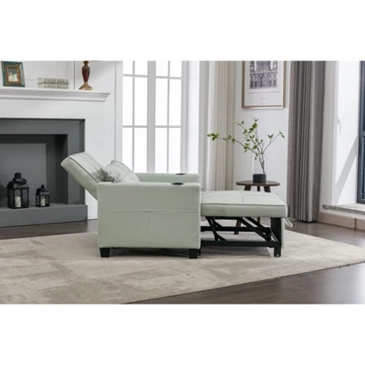 NicBex 3-in-1 Convertible Sleeper Chair,Leather Folding Sofa Bed With USB Ports,Comfortable Couches With 4 Side Pockets For Living Room,Green 4 NicBex 3-in-1 Convertible Sleeper Chair,Leather Folding Sofa Bed With USB Ports,Comfortable Couches With 4 Side Pockets For Living Room,Green - Image 4