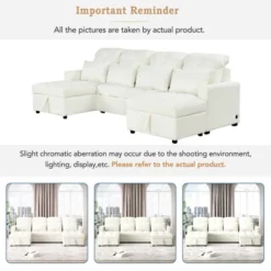 110.2"W Oversized U-Shaped Sectional Sofa, Pull-Out Sofa Bed With Double Storage Chaise Lounges And 2 USB Ports - ModernLuxe 19 110.2"W Oversized U-Shaped Sectional Sofa, Pull-Out Sofa Bed With Double Storage Chaise Lounges And 2 USB Ports - ModernLuxe -Baxton Studio Shop GUEST 68477a61 cdea 492d a3fa f7ff20e725ca