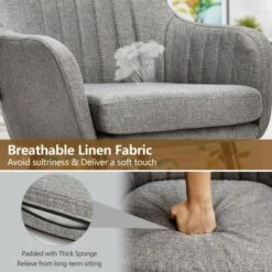 Costway Set Of 2 Accent Chairs Fabric Upholstered Armchairs W/Wooden Legs Beige/Gray 17 Costway Set Of 2 Accent Chairs Fabric Upholstered Armchairs W/Wooden Legs Beige/Gray -Baxton Studio Shop GUEST 684eaf6f 1178 4276 ae23 643a1d292e64