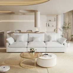 Cloud Couch Modular Sectional Sofa,119.2" 3Seater Wide Couch,Down Filled Convertible Living Room Set, Covers Washable&Replaceable -Baxton Studio Shop GUEST 68526554 7211 4592 9c95 7501514df52b