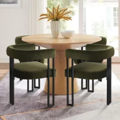 Velvet Dining Chairs Set Of 4, Upholstered Accent Armchairs With Geometric Black Metal Legs For Kitchen Or Dining Room - Maison Boucle 27 Velvet Dining Chairs Set Of 4, Upholstered Accent Armchairs With Geometric Black Metal Legs For Kitchen Or Dining Room - Maison Boucle -Baxton Studio Shop GUEST 68559870 db9d 461e 9fd8 565c6a59607f