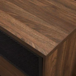 Modern Industrial Metal Mesh Sliding Door TV Stand For TVs Up To 80" Dark Walnut - Saracina Home 9 Modern Industrial Metal Mesh Sliding Door TV Stand For TVs Up To 80" Dark Walnut - Saracina Home -Baxton Studio Shop GUEST 68bc1676 6051 4e86 8632 b35c64b611e6