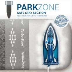 Bartnelli Cotton 54"x15" Ironing Board Cover, Scorch-Resistant, Park & Turbo Zone, Denim Gray