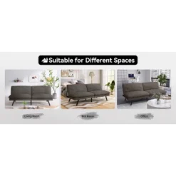 Dyonery 70" Memory Foam Folding Convertible Linen Futon Sofa Couch,Detachable Cushion,Adjustable Backrest, For Living Room,Office,Apartment, Black 22 Dyonery 70" Memory Foam Folding Convertible Linen Futon Sofa Couch,Detachable Cushion,Adjustable Backrest, For Living Room,Office,Apartment, Black -Baxton Studio Shop GUEST 68ee8cc9 3a3d 4d79 b833 9db4b1c3c0e1