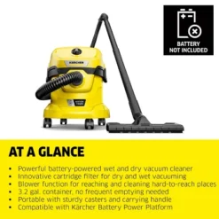 Karcher Kärcher WD 2-18 Cordless Heavy Duty Wet And Dry Vacuum Tool Only -Baxton Studio Shop GUEST 69033b96 4d73 4a1d 9384 53e5ef1e8472