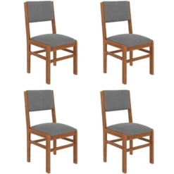 Set Of 4 Mid Century Modern Upholstered Dining Chairs With Solid Wood Frame And Fabric Seat For Kitchen Dining Room Living Room–Maison Boucle 10 Set Of 4 Mid Century Modern Upholstered Dining Chairs With Solid Wood Frame And Fabric Seat For Kitchen Dining Room Living Room–Maison Boucle -Baxton Studio Shop GUEST 69223b06 8f77 4b19 96c3 c84142d82686