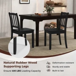 Costway Wood Dining Chair Set Of 2 With Rubber Wood Legs Curved Backrest For Kitchen White/Black/Brown -Baxton Studio Shop GUEST 69977b5b faf6 4d8e 8606 b16973e0fede