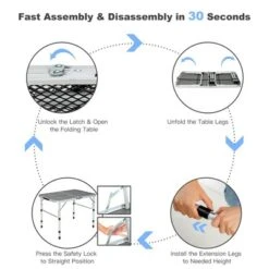 Costway Folding Grill Table For Camping Lightweight Aluminum Metal Grill Stand Table -Baxton Studio Shop GUEST 69bd767c 1460 45f8 a3de c3fc39a1eb3a