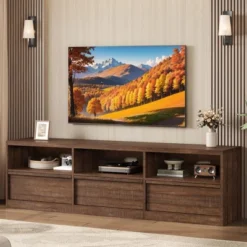 70 Inch TV Stand For 80" TVs, Mid Century Modern Entertainment Center With Storage Drawer & Open Shelves 35 70 Inch TV Stand For 80" TVs, Mid Century Modern Entertainment Center With Storage Drawer & Open Shelves -Baxton Studio Shop GUEST 6a5c10a6 3ddd 4ab0 afb8 1d07bb6314f1