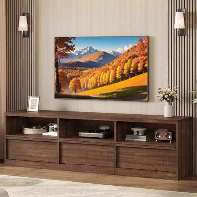 70 Inch TV Stand For 80" TVs, Mid Century Modern Entertainment Center With Storage Drawer & Open Shelves 18 70 Inch TV Stand For 80" TVs, Mid Century Modern Entertainment Center With Storage Drawer & Open Shelves - Image 18