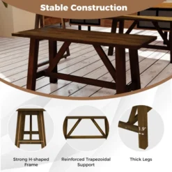 Costway 1/2 PCS Wooden Dining Bench Farmhouse Shoe Bench Entryway Seat With Rubber Wood Frame 15 Costway 1/2 PCS Wooden Dining Bench Farmhouse Shoe Bench Entryway Seat With Rubber Wood Frame -Baxton Studio Shop GUEST 6a60979a f5ab 4df2 9b0b b60f9fdf33c2