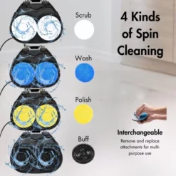 Ewbank EP170 Multi-purpose 3-in-1 Floor Cleaner, Scrubber And Polisher: Electric Hard Floor Buffer, Lightweight, Red