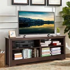 Costway 58'' TV Stand Entertainment Media Center Console Wood Storage Furniture Espresso -Baxton Studio Shop GUEST 6a9e4c23 8869 4516 bc2f 2437fbd2ecfe