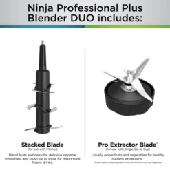 Ninja Professional Plus Blender DUO With Auto-iQ - BN753TGT: 1200W Smoothie Blender, 72oz Pitcher, Ice Crushing, Silver -Baxton Studio Shop GUEST 6aa6da38 1b67 4635 a3b2 993623c8177a