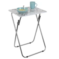 Home Basics Marble Multi-Purpose Foldable Table, Grey/White 9 Home Basics Marble Multi-Purpose Foldable Table, Grey/White -Baxton Studio Shop GUEST 6aae08f6 44f3 4a90 897a 88aafdf64b1c