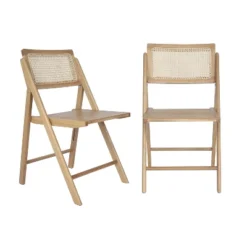 Emma And Oliver Set Of 2 Cane Rattan Folding Chairs With Solid Wood Frames And Seats And Breathable Woven Rattan Backrest 23 Emma And Oliver Set Of 2 Cane Rattan Folding Chairs With Solid Wood Frames And Seats And Breathable Woven Rattan Backrest -Baxton Studio Shop GUEST 6b1175cf 6c04 4b0e 9262 6acea2e04104