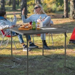 Costway Folding Camping Table Portable HDPE Outdoor Picnic Dining Table W/ Handle WhiteGrey -Baxton Studio Shop GUEST 6b197761 9c3b 4e7c 96c8 60efc862f3fa