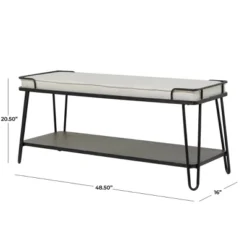 Industrial Upholstered Metal Bench Black - Olivia & May -Baxton Studio Shop GUEST 6b1ef173 f2f6 4ebf af94 7209e80f2de8