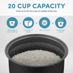 Aroma 20 Cup Digital Multicooker & Rice Cooker - Stainless Steel: 5 Settings, Automatic Keep Warm, Nonstick, 700W -Baxton Studio Shop GUEST 6b4ed2b2 ab75 447d a4eb 99d9ca087642