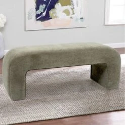 Lily 47" Upholstered Scroll Velvet Waterfall Bench/Chenille Entryway Bench-The Pop Maison 21 Lily 47" Upholstered Scroll Velvet Waterfall Bench/Chenille Entryway Bench-The Pop Maison -Baxton Studio Shop GUEST 6b867e38 58c6 417a 8b67 e6b146246d08
