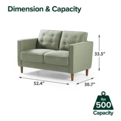 53" Lauren Loveseat Sofa Pearl Green - Zinus -Baxton Studio Shop GUEST 6baee866 834a 4c24 8ab4 804932f81bd5