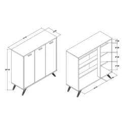 Kelson Wood 3 Door Cabinet Dark Gray/Gold - Baxton Studio -Baxton Studio Shop GUEST 6bc0b92b e643 484d bc6d 8254075a6487