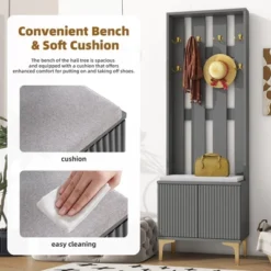 TIRAMISUBEST Modern Luxury 4-in-1 Hall Tree With Cushion - Grey Entryway Organizer With Storage 11 TIRAMISUBEST Modern Luxury 4-in-1 Hall Tree With Cushion - Grey Entryway Organizer With Storage -Baxton Studio Shop GUEST 6bee50ef 7ea4 492c 9004 88f222f8e5b2