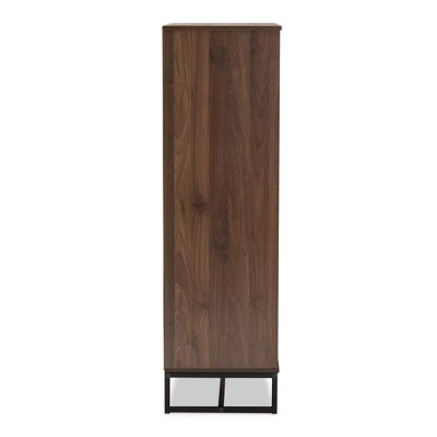 Neil Wood And Metal Storage Cabinet Brown/Black - Baxton Studio 3 Neil Wood And Metal Storage Cabinet Brown/Black - Baxton Studio - Image 3