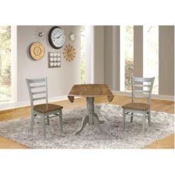 3pcs 42" Mase Dual Drop Leaf Dining Set With Emily Side Chairs Hickory - International Concepts -Baxton Studio Shop GUEST 6bf0ad3f b89c 4638 9c41 fdf198cd9e38