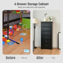Costway 6 Drawer Chest Dresser Clothes Storage Bedroom Tall Furniture Cabinet -Baxton Studio Shop GUEST 6bff10ed b22b 44fc bd7b 24ba3ce3fea2