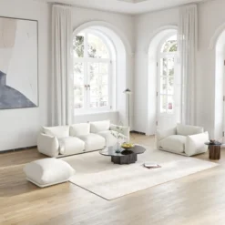 Modular Sectional Sofa,Lovesofa Couch, 77.16inch Minimalist Convertible Sofa Couch, Modern Chenilleyarn 2 Seater Living Room Sofa Sets -Baxton Studio Shop GUEST 6c1eab04 16fc 4d55 9f3c ad1b0e079b4c