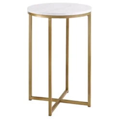 Vivian Glam X Leg Round Side Table - Saracina Home -Baxton Studio Shop GUEST 6c2722a3 f679 4004 b4fa 078d8f88603a