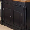 Monarch Kitchen Island With Oak Top Black - Homestyles