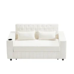 67.7" Chenille Reclining Loveseat Sofa Bed With USB Ports, Cup Holders, And Storage Pockets -Baxton Studio Shop GUEST 6cd1d803 336b 4d86 af34 6361a9d4b7b2