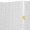 6 Ft. Tall Woven Fiber Room Divider - White (5 Panels)