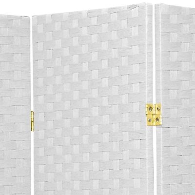 6 Ft. Tall Woven Fiber Room Divider - White (5 Panels) 1 6 Ft. Tall Woven Fiber Room Divider - White (5 Panels)