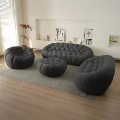 WJShome Bubble Couch,42.52inch Loveseat Sofa,Lazy Floor Sofa,Curved Couch For Living Room, Office, Apartment, No-Assembly -Baxton Studio Shop GUEST 6d6ce04c 43f9 4896 8fcf e6658fe1a195