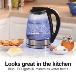 Hamilton Beach 1.7L Illuminated Glass Kettle - 40869: Electric Water Boiler, Overheat Protection, Cordless, LED Indicator -Baxton Studio Shop GUEST 6d78b6b2 7da6 4f6b bfc0 ad3eadfd014e