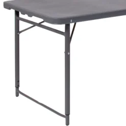 Flash Furniture 4-Foot Height Adjustable Bi-Fold Dark Gray Plastic Folding Table With Carrying Handle -Baxton Studio Shop GUEST 6d980526 4ae5 43a8 ae46 e8d8ca3ebba6