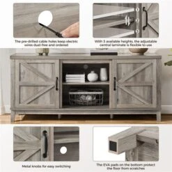 Yaheetech Farmhouse TV Stand For TVs Up To 65in Entertainment Center With Storage Cabinet -Baxton Studio Shop GUEST 6da27d0f df10 4331 b8fb 7d65d35a9705